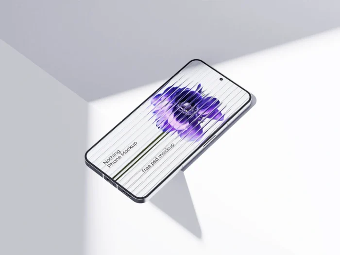 Free Nothing Phone Android app mockup for showcasing UI/UX designs and branding concepts.