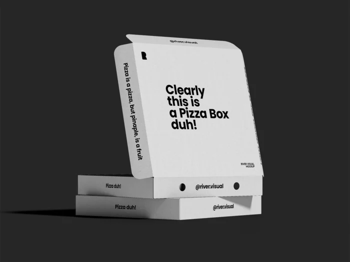 Pizza Box Packaging Mockups for branding and design.