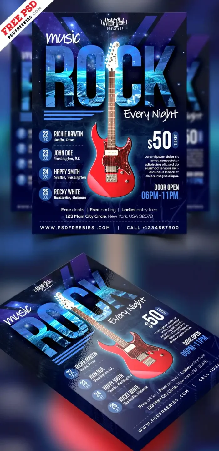 Music Event Flyer PSD Template