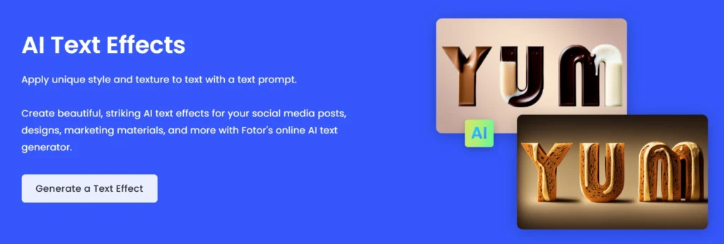 Visual of Fotor AI Text Effects