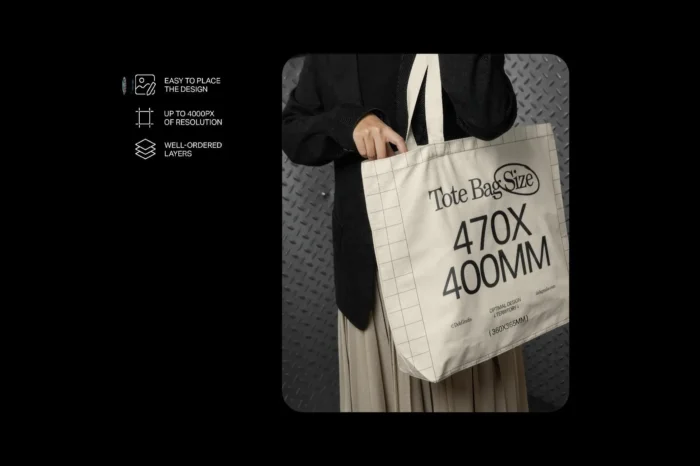 Woman Tote Bag Packaging Mockup PSD