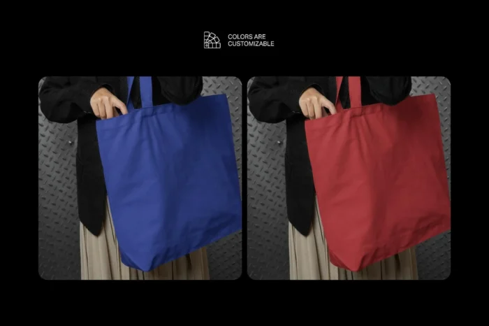 Woman Tote Bag Packaging Mockup PSD