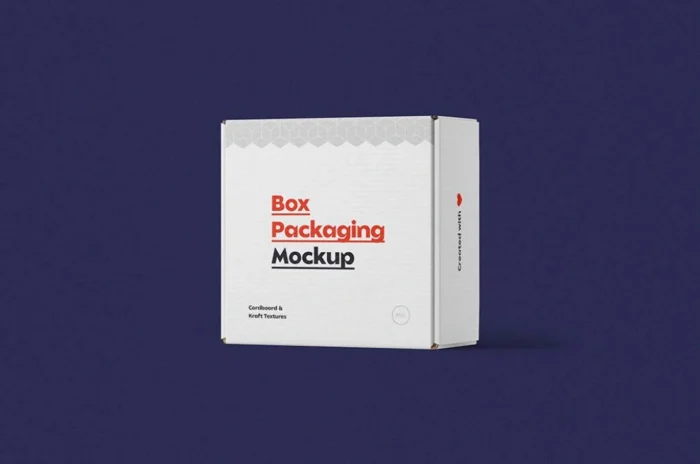 Free Realistic Delivery Box Mockup