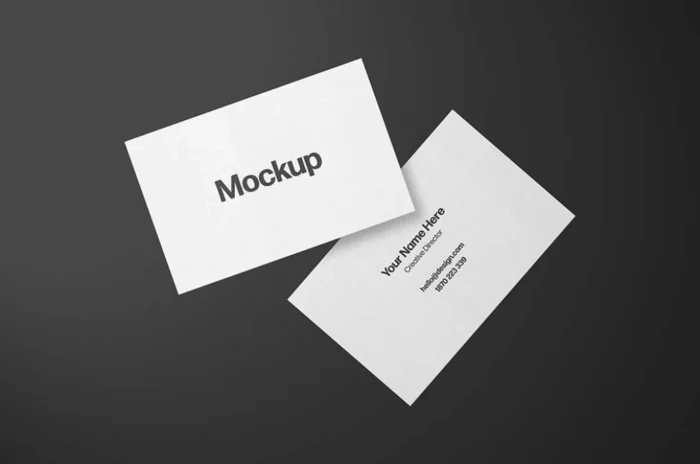 Free Floating Visiting Card Mockup