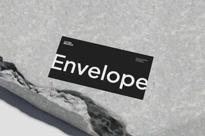 Business card mockup on a concrete surface showcasing realistic textures and modern design.