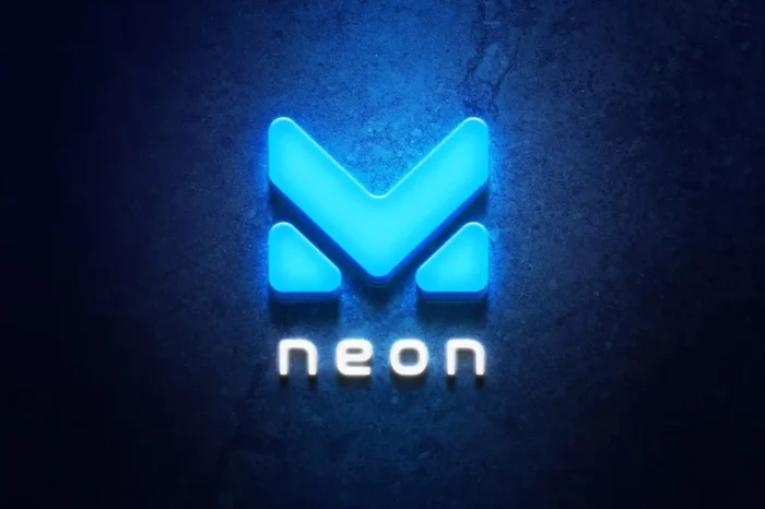 3D Glowing Cyan Logo Mockup showcasing modern, vibrant logo design with glowing effect.
