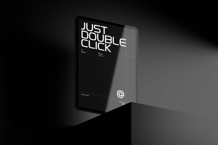 Free iPad Pro 12.9 Mockup showcasing sleek, modern tech branding and app designs.