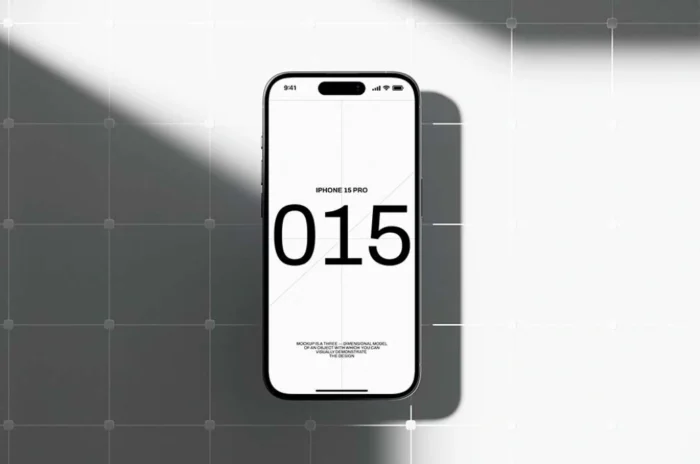 Free Realistic iPhone 15 Mockup