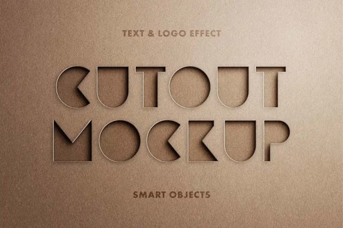 Cutout Minimal Logo Mockup with clean, modern design for professional logo presentations and branding.