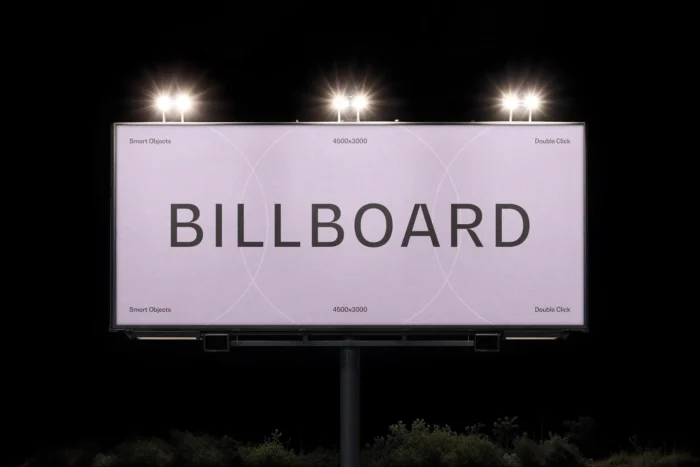 Night Lightbox Billboard Mockup – Realistic PSD Template - Image 2