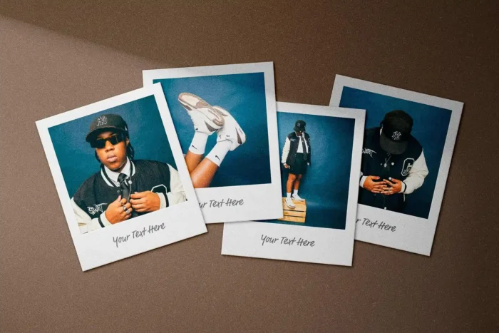 Retro style Polaroid mockup showcasing nostalgic photos with realistic, vintage design.