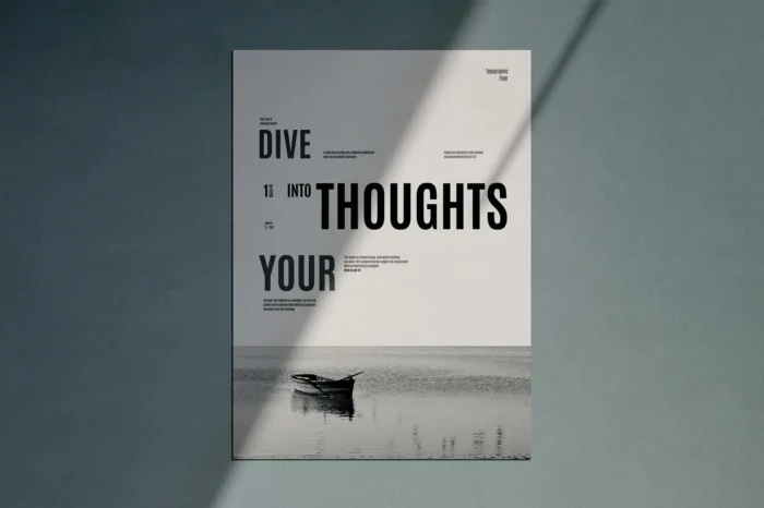 Minimal typography poster template with bold design and clean lines.