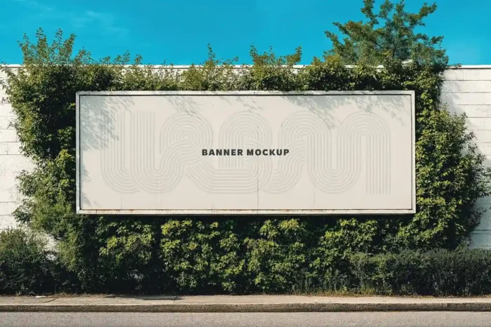 Realistic Urban Big Banner Mockup PSD