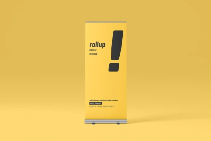 Free Realistic Rollup Banner Mockup