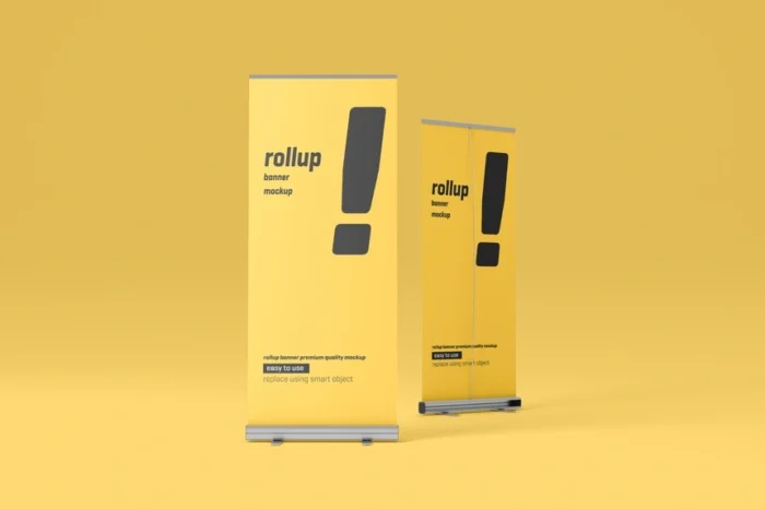 Free Realistic Rollup Banner Mockup