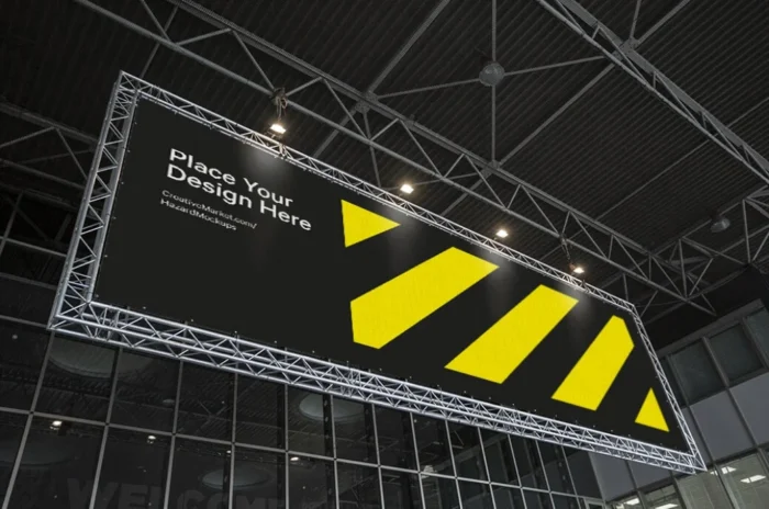 Free Interior Event Billboard Mockup