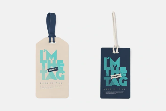 Free Luggage & Diaper Tag Mockups