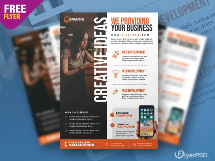 Free business ads flyer template for corporate marketing and promotions.