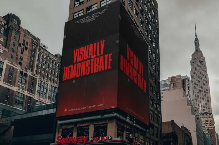Free NYC billboard mockup showcasing designs in a realistic urban outdoor setting.