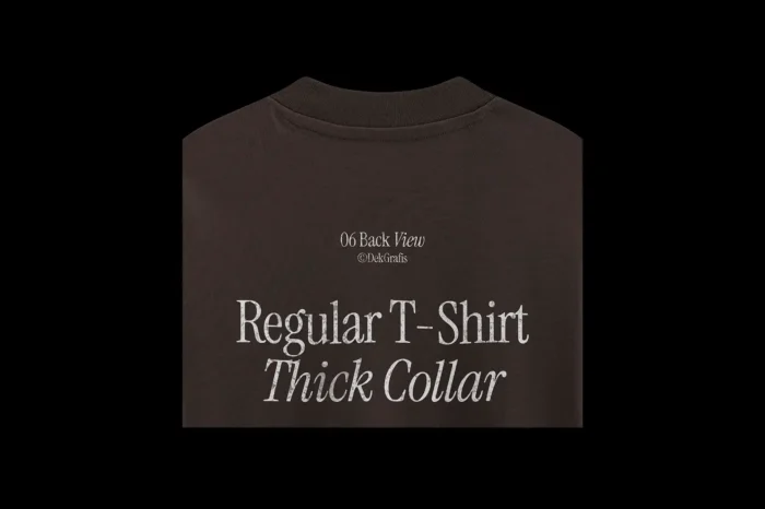 Free T-Shirt Collar Closeup Mockup for showcasing apparel designs with realistic fabric details.