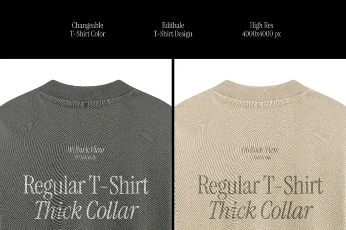 Free T-Shirt Collar Closeup Mockup