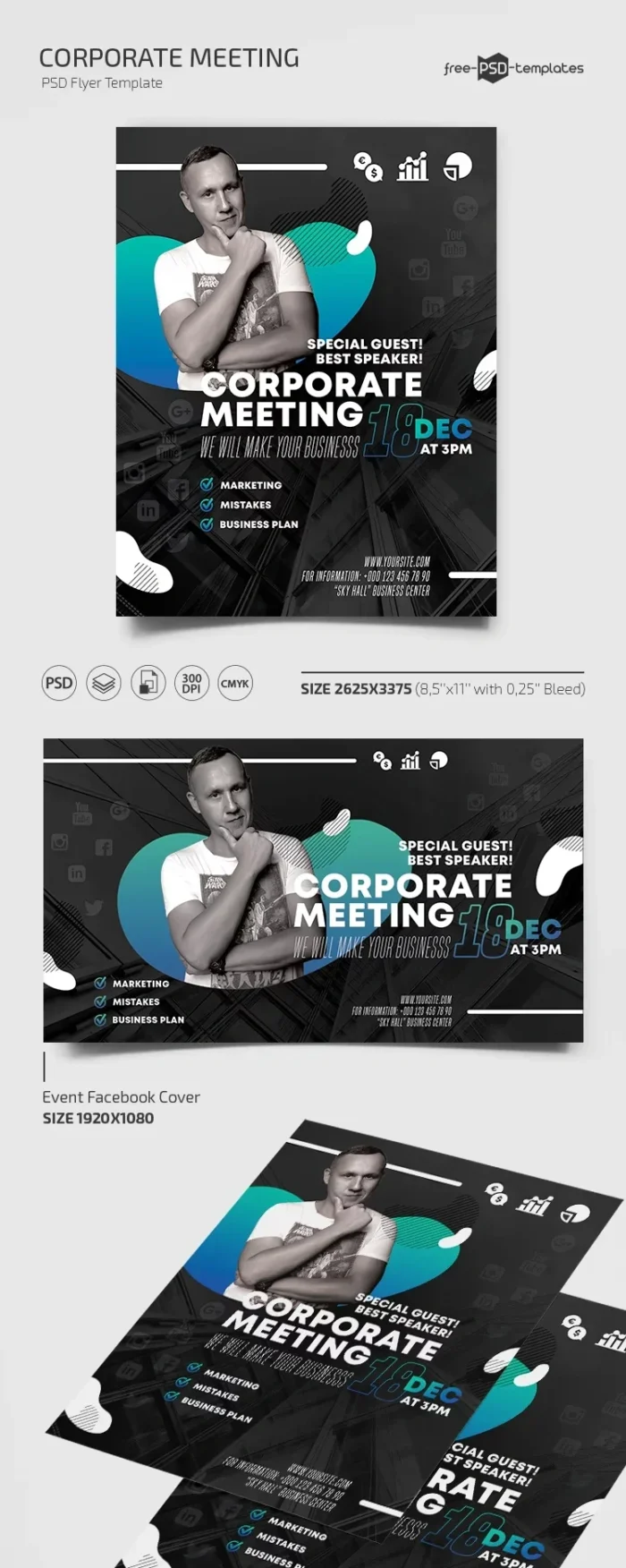 Free Modern Corporate Meeting Flyer Template