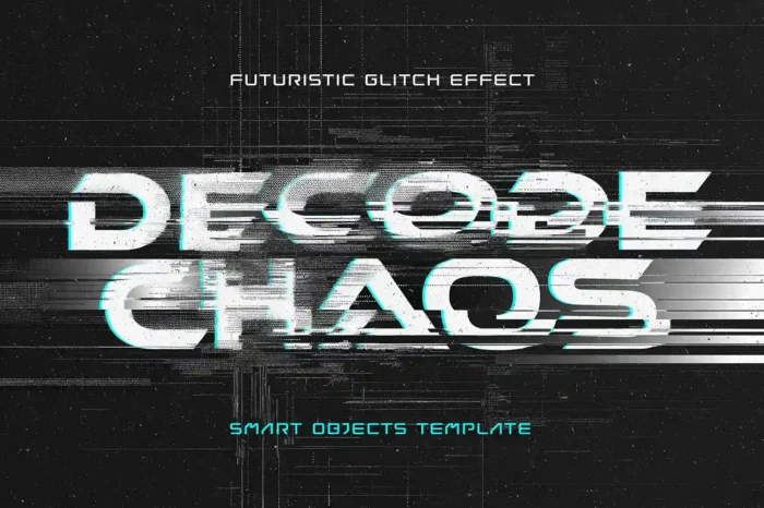 Free cyber glitch text effect PSD with digital, futuristic distortion for tech and gaming visuals.