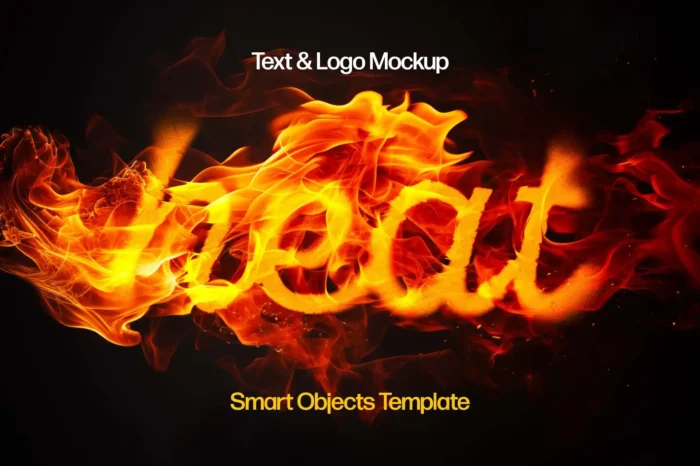 Free melting fire flames text effect PSD for dramatic, fiery typography in posters, games, and ads.