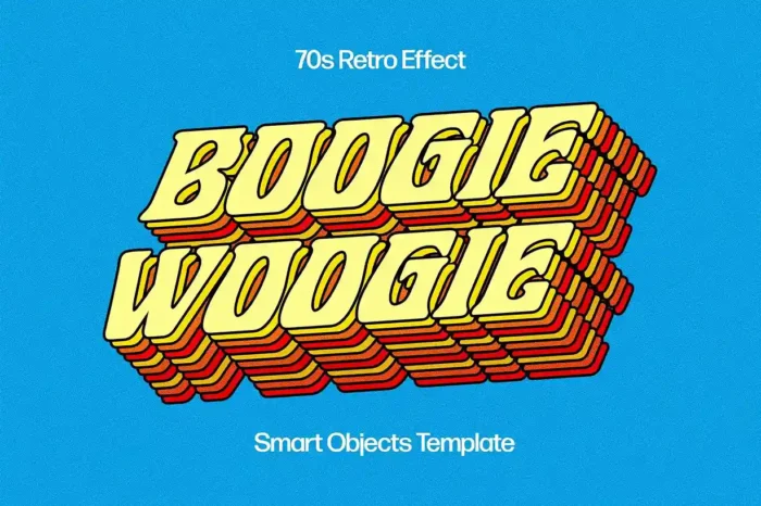 Free playful retro text effect PSD with colorful vintage typography for posters and branding.