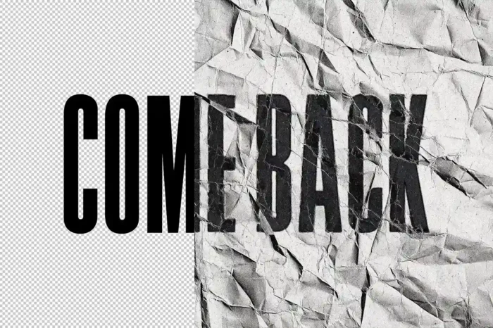 Free Realistic Crumpled Paper Text Effect