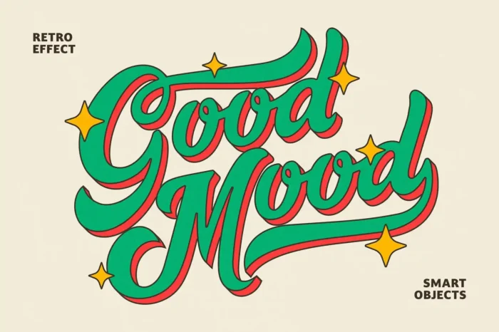 Free retro 3D text and logo effect PSD with vintage style for posters and branding visuals.