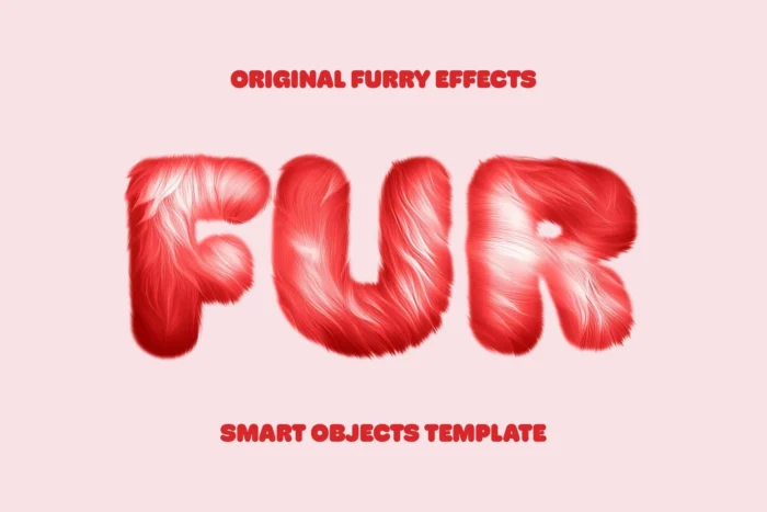 Free soft furry text effect PSD for playful, fluffy, and kid-themed design projects.