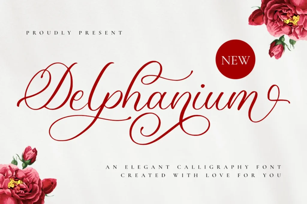 24 Beautiful Romantic Fonts to Celebrate Love All Year Long | ResourceFlix Delphanium – Romantic Calligraphy Font