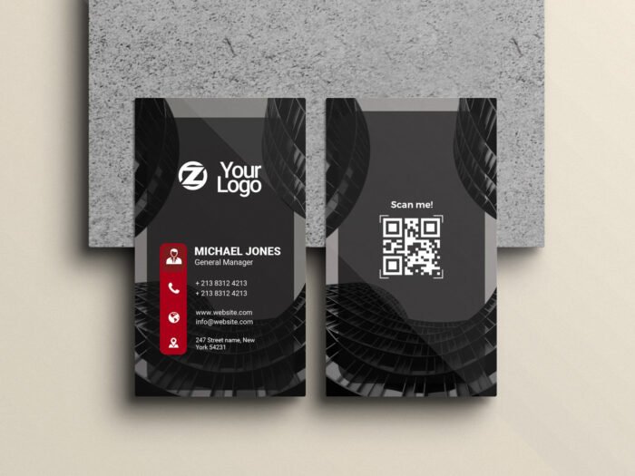 Free Modern Vertical Business Card