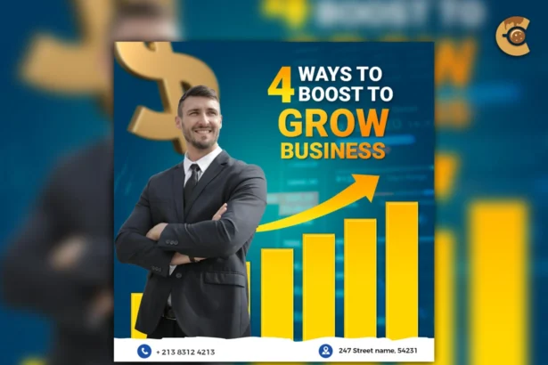 Business Growth Flyer Template for marketing, promotions, and corporate events with editable design.