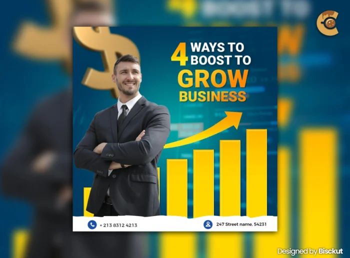 Business Growth Flyer Template for marketing, promotions, and corporate events with editable design.