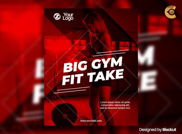 Modern fitness flyer template for gyms, personal trainers, and digital fitness promotions.