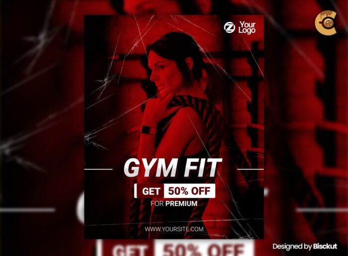 Free editable gym flyer PSD template for fitness promotions and personal trainer marketing