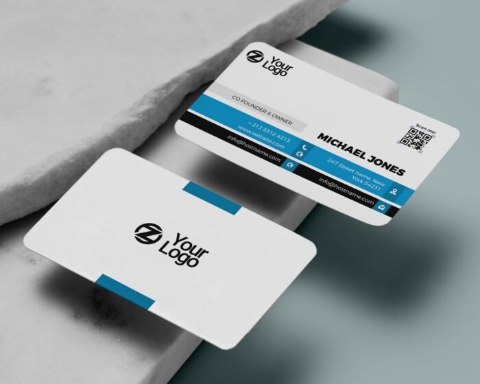 Simple Corporate Business Card Template. Editable PSD, CMYK, 300 DPI, print-ready. Ideal for professionals, businesses, and networking.