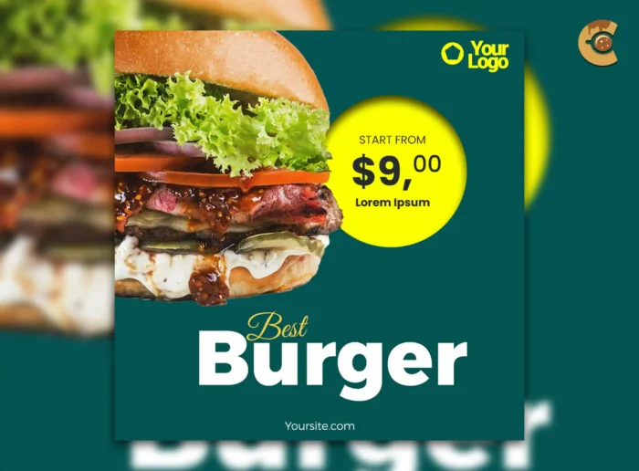 Editable Restaurant Offer Post Template for Social Media Promotions – Customizable PSD Design