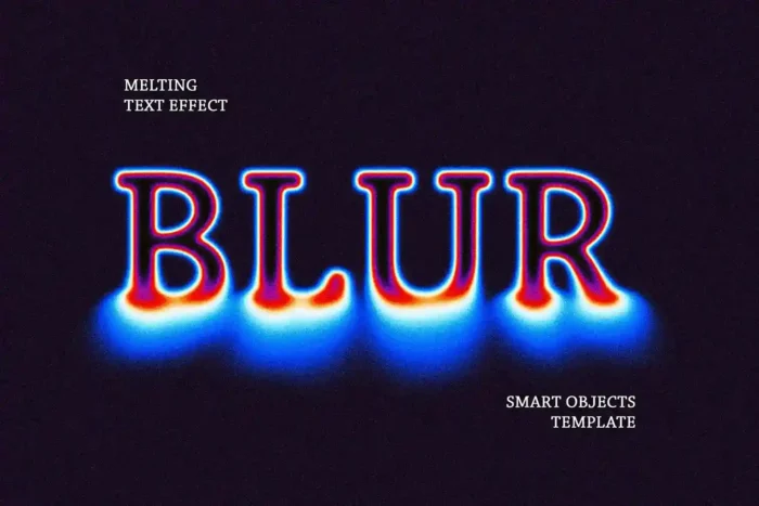 Free Trippy Blur Text Effect PSD for dreamy, psychedelic typography in posters and album art.