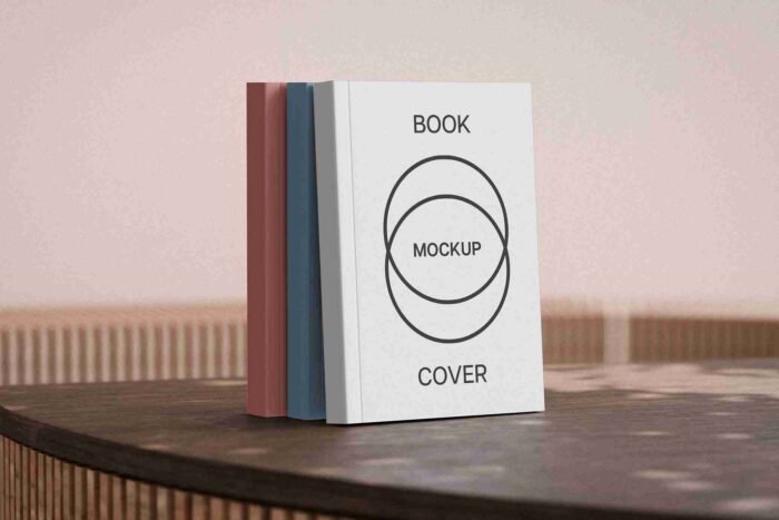 Realistic book cover mockup in high-quality PSD format for authors and designers.