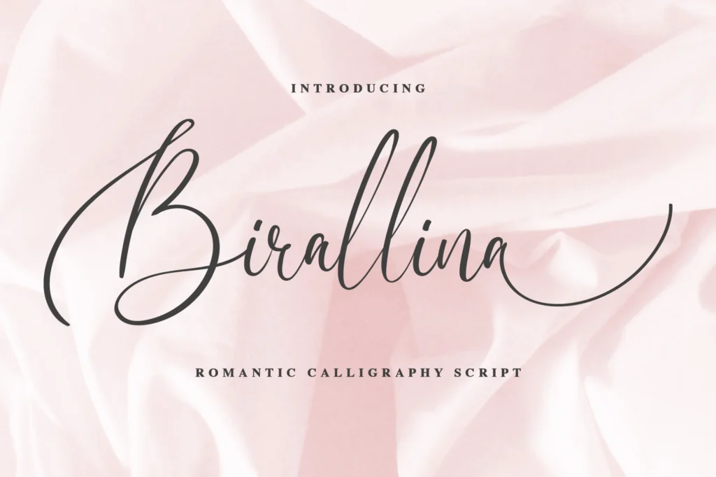 24 Beautiful Romantic Fonts to Celebrate Love All Year Long | ResourceFlix Birallina font