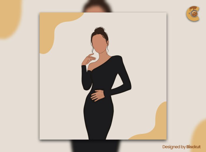 Free Elegant Fashion Model Vector Illustration