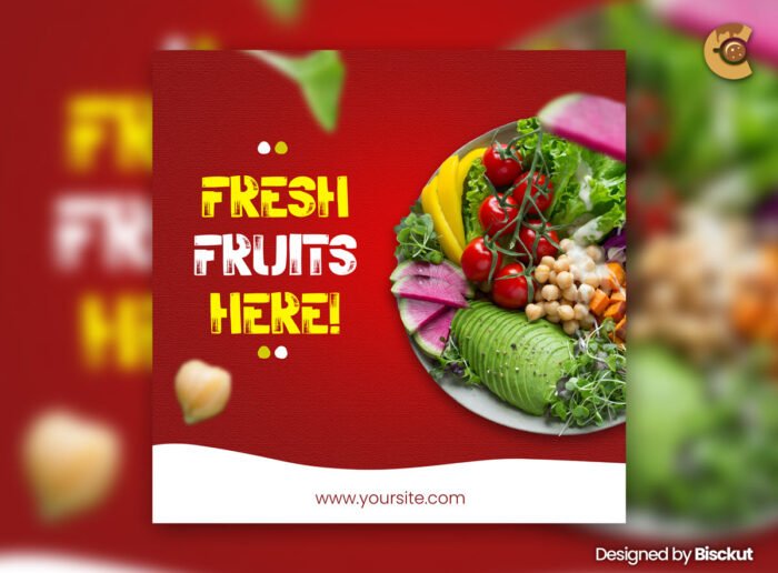 Organic food promotion flyer template for digital marketing and event promotion