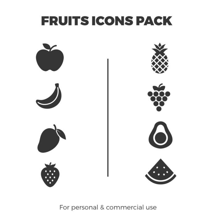 Free Fruits Vector Icons Pack