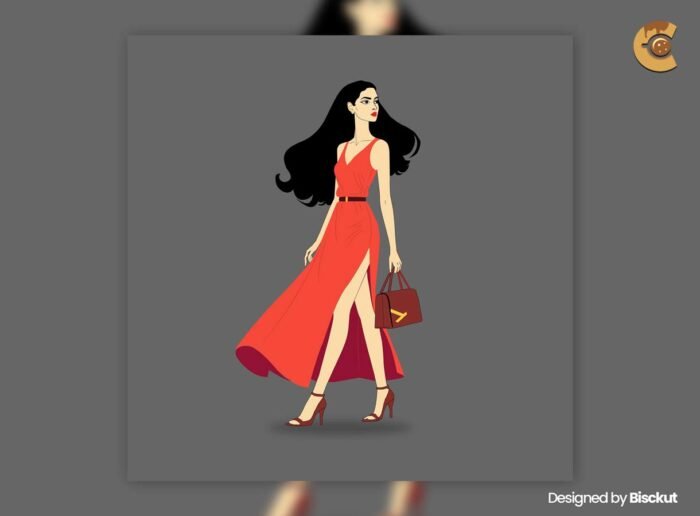 Female Fashion Model Illustration Vector