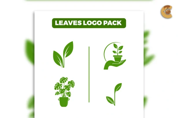 Free set of 4 leaves logos
