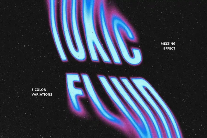 Free Melting Liquid Text Effect with dripping, fluid design for artistic and experimental styles.