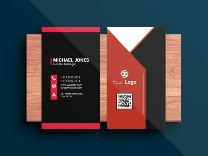 Corporate Vertical Free Business Card PSD Template